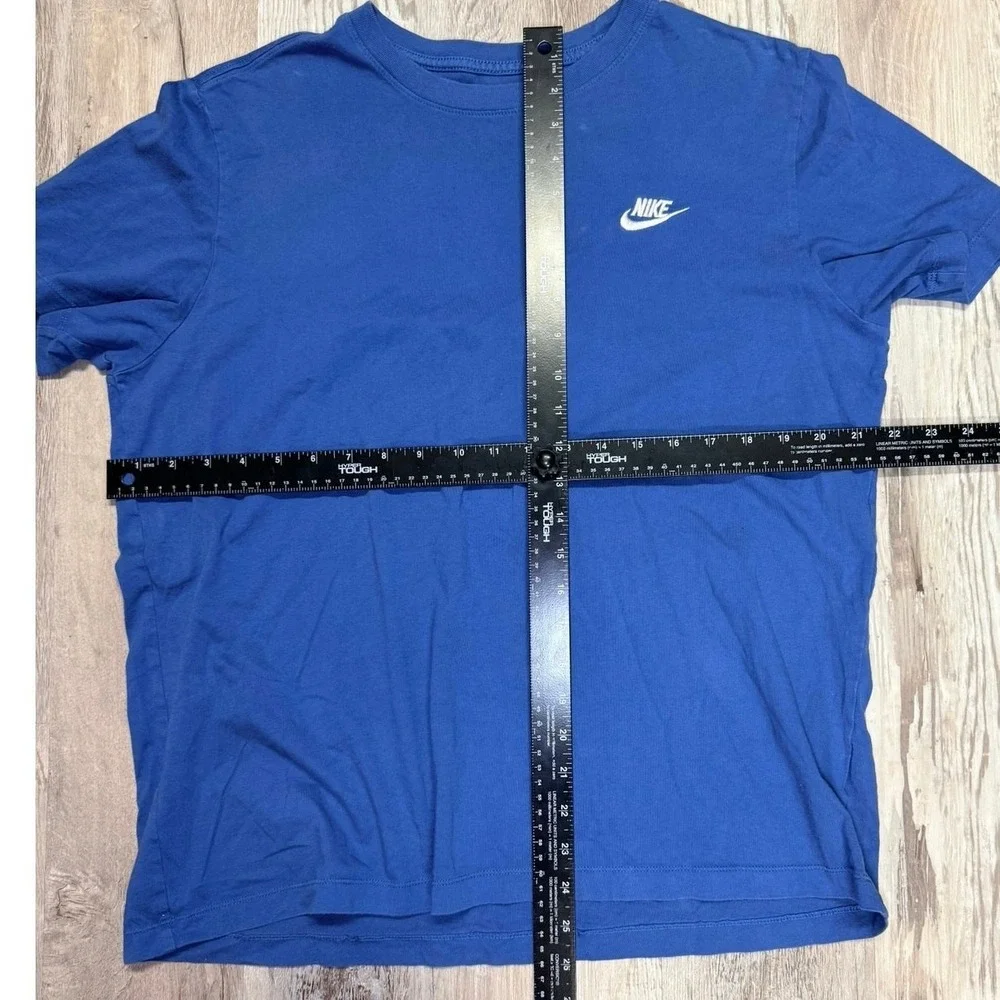 Nike‎ Men's Large Royal Blue Mini Swoosh Logo T Shirt Short Sleeve Cotton